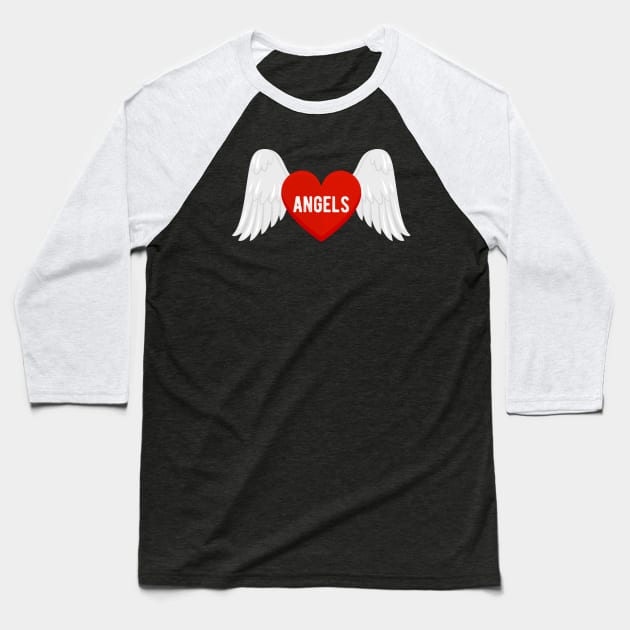 I Love Angels Baseball T-Shirt by Eric Okore